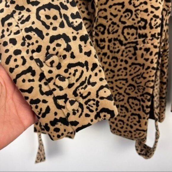 NEW Good American Leopard Print Single Button Blazer Shoulder Pads Size Small 1 - Picture 8 of 10